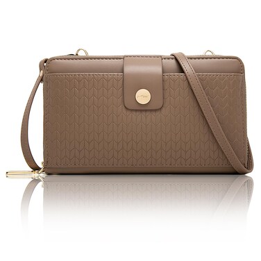 Prettyzys Wallet Women Rfid Crossbody Bag Handbag - Handmade Blocking Wristlet Clutch Zipper for Ladies Teenage Girls &ndash; Cell Phone with Coins Credit Cards Cash Pockets, Coffee