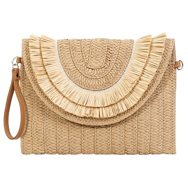 Bausweety Straw Crossbody Bag for Women Summer Beach Envelope Purse