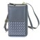 Small Crossbody Bag Phone Purse Handbag Card Zip Wallet Case Woven Leather Casual Daypack Satchel for Women(Morandi Grey)