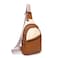 Sling Bag Crossbody Bags for women, Vintage Leather Fanny Pack for Men with Zipper, Adjustable Guitar Strap Anti Theft Crossbody Purse Travel(Apricot)