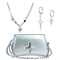JeVenis Silver Stars Y2K Purse Star Y2K Accessories Early 2000s Y2K Accessories Sliver Pink Y2K Fashion Purse Techno Purse Crossbody Handbags