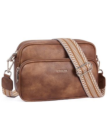 CHOLISS Small Purses for Women, Travel Purses Anti Theft Crossbody Bags for Women, Vegan Leather with Adjustable Wide Guitar Strap