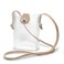 Women's Small Clear PVC Cross Body Bag Phone Bag with Vegan Leather Trim Transparent Turn-Lock Purse Stadium Approved (Nude)