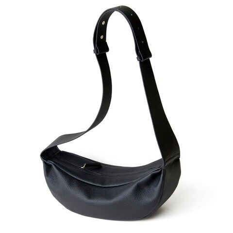 DONNAIN Leather Crescent Hobo Bags for Women Crossbody,Trendy Sling Chest Bag Purse with Adjustable Wide Strap
