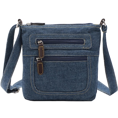 Crossbody Purses for Women Trendy Denim Small Cross Body Bag for Cell Phone Wallet with Zipper