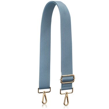 Allzedream Thick Purse Strap Wide Adjustable Replacement Crossbody Bag Handbag (Light Blue-Gold Hardware)