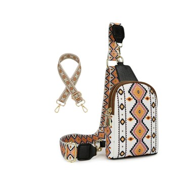 HOSICRON Crossbody Bags for Women, Leather Sling Bag for Women Fanny Pack Chest Bag Strap, Waist Packs Bag for Travel