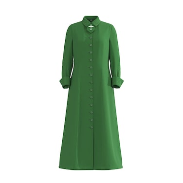BLESSUME Clergy Women Roman Cassock Single Breasted Minister Choir Cassock Robe Clergy Pulpit Vestment