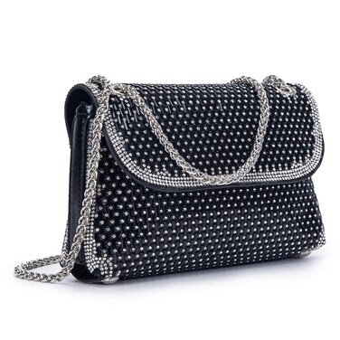 BBTT.ful Shoulder Bags Crossbody Bag Purses Handbags Crystals Rhinestone Evening Bag for Women Clutch Purse with Chain (Style 2 : black)