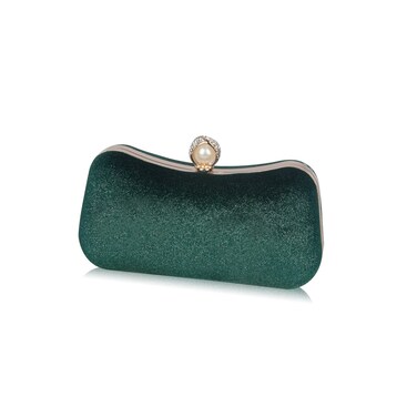 CORIOS Velvet Evening Bag for Women Glitter Clutch Bag Sparkly Sequins Handbag Shoulder Bag Bridal Wedding Purse Elegant Crossbody Bag for Wedding Banquet Cocktail Prom Party Green