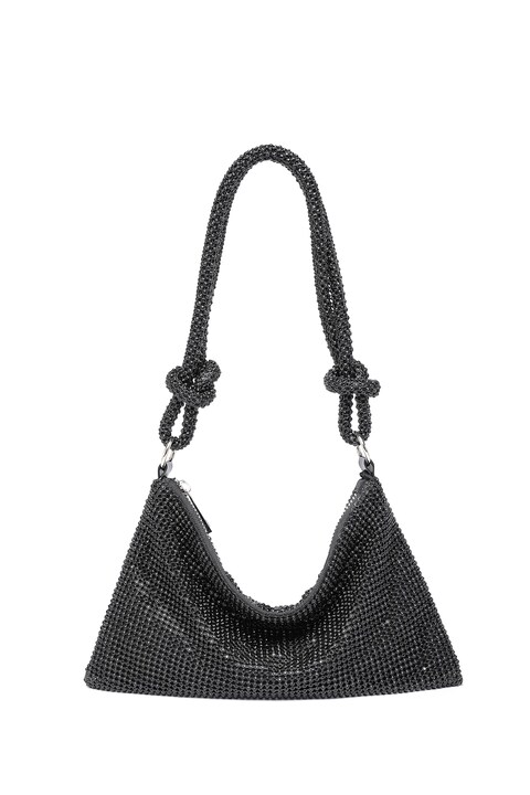 YUWITA Rhinestone Purse for Women Evening Bag Glitter Sparkly Mini Handbags (Black)