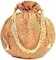 Truesellershop Indian Ethnic Designer Embroidered Silk Potli Bag Batwa Pearls Handle Purse Clutch Purse for Women (Beige)