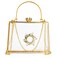 Women's Clear Purse Acrylic Clear Clutch Bag, Shoulder Handbag With Removable Chain-Gold