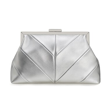 IXEBELLA PU Clutch Purse for Women Dressy Evening Bag Formal Handbag for Wedding, Prom, Cocktail Party (Silver)