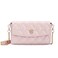 VICTORIA HYDE Pearl Quilted Shoulder Bag for Women Real PU Leather Handbag 2-Ways Belt Waist Bag Fashion Pearl Envelope Bag Evening Chain Bag (Pink)