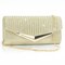 Larcenciel Clutch Purses for Women, Pleated Sequin Envelope Evening Bags w/Chain, Shiny Formal Ladies Shoulder Crossbody Handbags Perfect for Party Prom Weddings Holidays Special Occasions (Gold)