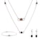 BEWELL Silver Jewelry Sets,Simple Pendant Wooden Necklace Earrings Bracelet Sweater Chain Set for Women