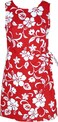 RJC Women's Hibiscus Pareo Hawaiian Mock Wrap Sarong Dress Red Large