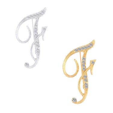 2Pcs Initial Brooches and Pins for Women Rhinestone Letter Pins Initial Pins and Brooches Christmas Brooches for Women Trendy Birthday Gifts Stocking Stuffers for Women