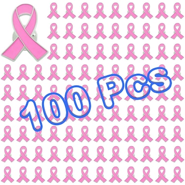 25 Pcs Breast Cancer Pins Breast Cancer Awareness Bulk Items Pink Hope Ribbon Lapel Pins Enamel Jewelry Brooches Pins for Women
