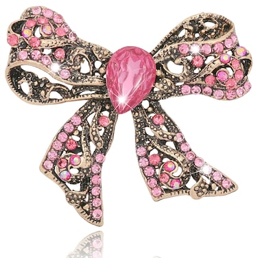 Vancy Utopia Rhinestone Bowknot Brooch Crystal Brooches for Women Pin Wedding Fashion Brooches Jewelry Accessories,Women Gift