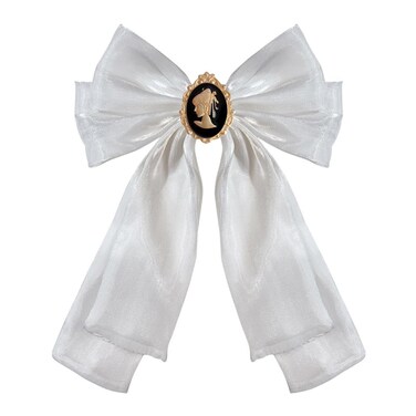 JKQBUX European Baroque Retro Court Style Bow Brooch Pins for Women Girls Organza Lolita Bow Tie Pre-Tied Bowknot Pin Corsage