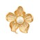 Yellow Flower White Faux Pearl Brooch Pin Layered Flower Lapel Pin Women Girls Dress Suit Cardigan Safty Pin Metal Flower Decor Mother's Day Women's Day Gift (gold)