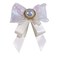 JKQBUX Multi-colour pearl Bow Tie Brooches for Girl Women Fashion jabot collar brooch pins Pre-Tied Neck Tie Shirt Corsage organza Bow Brooche Pin