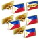 12/Pcs Philippines Flag Lapel Pins Bulk - Metal Filipino Philippine Brooch Badge Souvenir