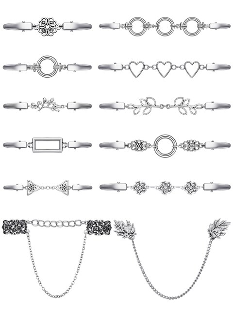 Jetec 12 Pcs Dress Back Clip Vintage Shirt Cinch Clips Sweater Cardigan Shawl Clips for Women Girls Brooch Clips(Delicate Style)
