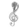 Microphone Music Note Brooch Rock Hip Pop Microphone Shape Brooches Pins Jewelry Elegant Music Notes Brooch Simple Accessories Gifts-Silver