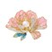 Dainty Flower Brooch Pin Graceful Cubic Zircon Peony Pearl Enamel Badges Lapel Pins Trendy Banquet Party Jewelry Accessories Gift for Women (Blue)