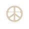MANZHEN Silver Clear Crystal Peace Symbol Sign Brooch Pin(Gold)