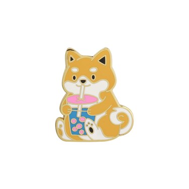 WSNANG Corgi Bubble Tea Enamel Pin Corgi Dog Pins for Backpacks Clothing Decoration Gift Corgi Lover Gift (Corgi Tea Pin)