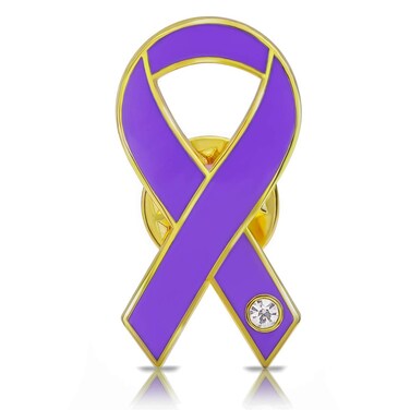 AWARENESS RIBBON Lapel Pin Epilepsy etc Purple Flat