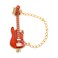 Guitar Tassel Chain Brooch Pin Cute Enamel Musical Instrument Badges on Backpack Guitar Brooches Badges Pins Present Gifts Accessories Brooch (Red Guitar)
