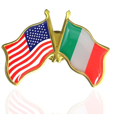 6Pack American Italy Friendship Flag Pins Bulk -1.5&rdquo; Metal Patriotic US USA Italian Lapel Pins Badge Souvenir For Hat Bag Travel Gifts