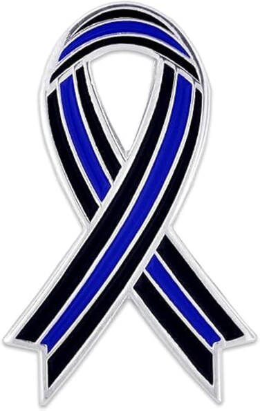 PinMart Thin Blue Line Police Officer Awareness Ribbon Enamel Lapel Pin