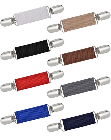 Akeoqi 8Pcs Fit Dress Cinch Clips Set Shawl Sweater Clips Cardigan Collar Clips Shirt Brooch Clips Elastic Hat Waist Back Cincher Clip for Women