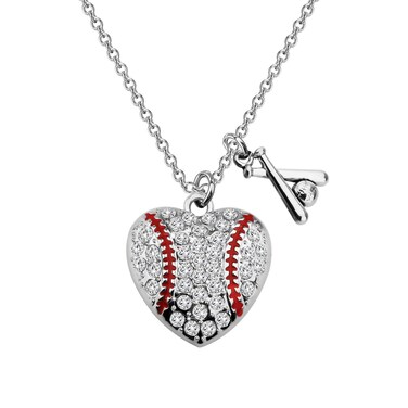 CHOORO Baseball Mom Gift Baseball Zircon Charm Necklace/Earring Baseball Team Jewelry Baseball Lovers Jewelry Baseball Coach Gift Baseball Player Gift (Baseball necklace)
