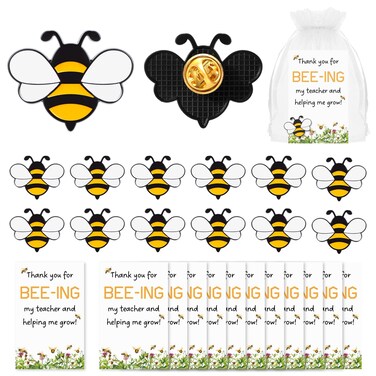 Misdary 15 Sets Valentine Day Gifts for Teachers Cute Bee Lapel Pin Bee Badge for Employee Coworker Teacher Appreciation