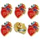 12/ Pcs Red Realistic Anatomical Heart Enamel Lapel Pin Multi -Purpose cardiology pins