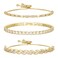 Gold Bracelet for Women,Silver Plated Tennis Bracelet Cubic Zirconia Classic Bracelet Dainty 14k Gold and Silver Bracelets for women(Bracelet 3)