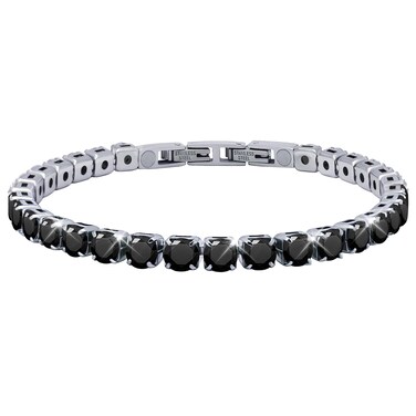 JEROOT Magnetic Bracelets for Women, Stainless Steel Bracelets for Women with 5mm 5A+ Cubic Zirconia, Classic Adjustable Magnetic Tennis Bracelets with 3500 Gauss Magnets