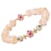 AVJUTER Glass Beaded Bracelets for Women - Champagne Pink Gold Sliver Stretch Beads Bracelets - Murano Glass Jewelry Bracelets - Handmade Strand Crystal Bracelet
