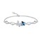 Flpruy Blue Purple Butterfly Bracelet 925 Sterling Silver for Women Cute Crystal Butterfly Jewelry Gifts 7''+2''