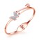 RIMAYZI Rose Gold Cuff Bracelets for women, Bracelet Bangle Birthday Gift for Women Mom Wife Sister Friendship (Heart)