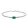 18K White Gold Plated Silver Tennis Bracelet With 3.20 TCW Lab Grown Emerald (Green, Emerald Shape, VS Clarity) and Lab Grown Diamond Bracelet For Women, Gift For Her Jewelry For Women