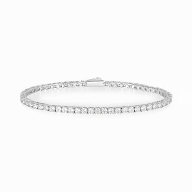 Gemsme 3mm Tennis Bracelet, 18k White Gold Plated 3MM Iced Out Round Cubic Zirconia Tennis Bracelet for Women Men 6.5/7/7.5 Inches (7.5)