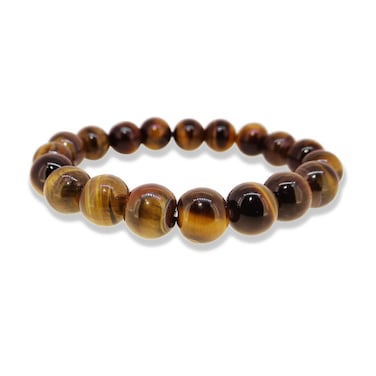 ARIHANT GEMS AND JEWELS Tiger Eye Triple Protection Bracelet Natural Stones Reiki/Yoga Healing Distance Charm Bracelet Gemstone Stretchable Bracelet for Men &amp; Women (10 mm Tiger Eye Bracelet)